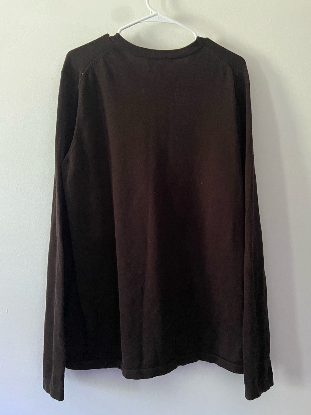Merona Sweater Unisex Small Black Vneck Long Sleeve Pullover 100% Cotton - Picture 6 of 6